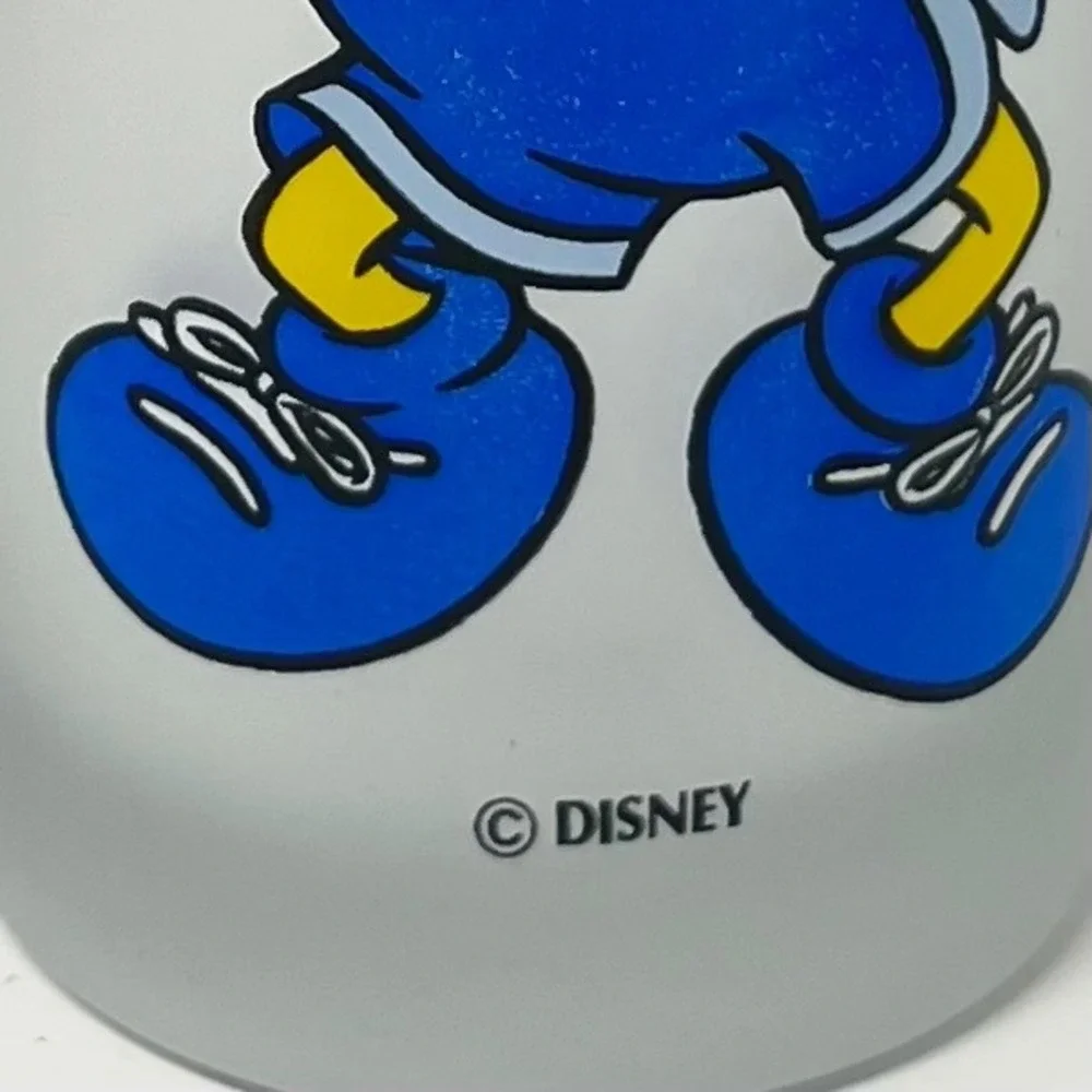 Vintage Monkeys of Melbourne Frosted Glass Donald Duck Disney Tumbler 90s‎
